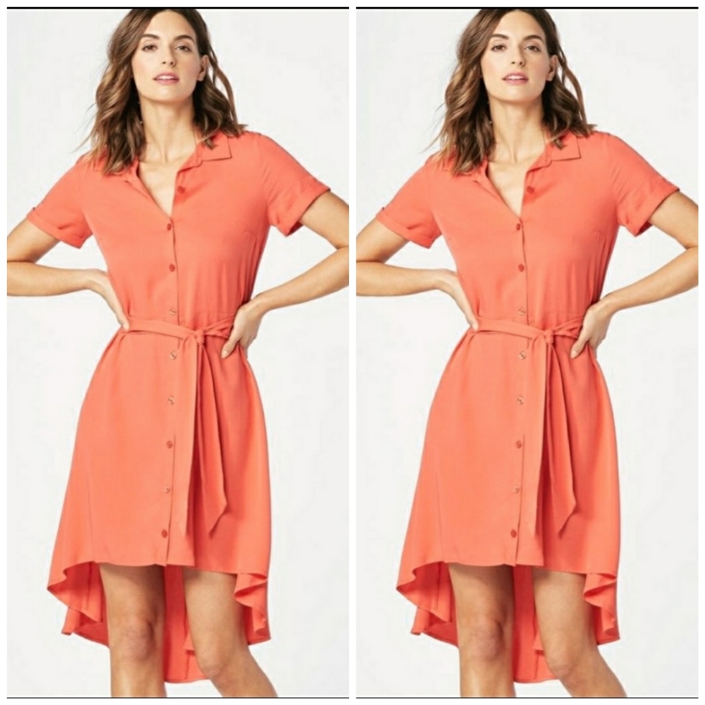 Justfab  high low shirt midi dress size ×s